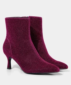 Sparkling Knitted Low-Mid Heel Ankle Boots
