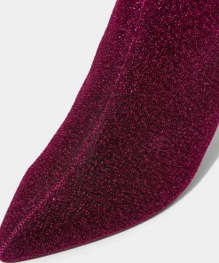 Sparkling Knitted Low-Mid Heel Ankle Boots
