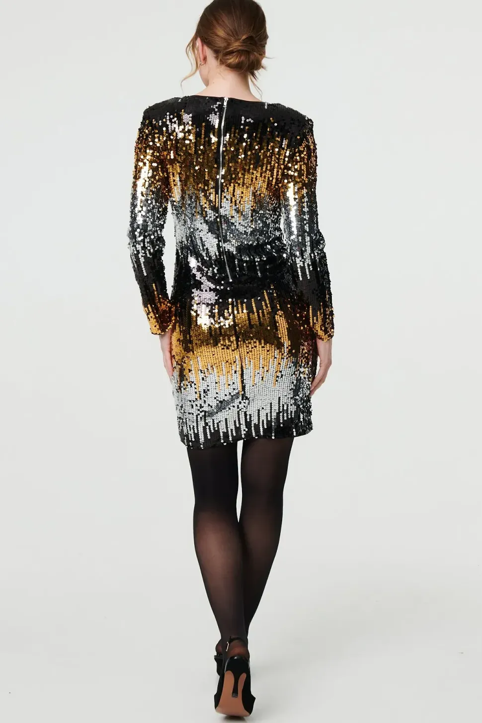 Sparkly Sequin Long Sleeve Mini Dress