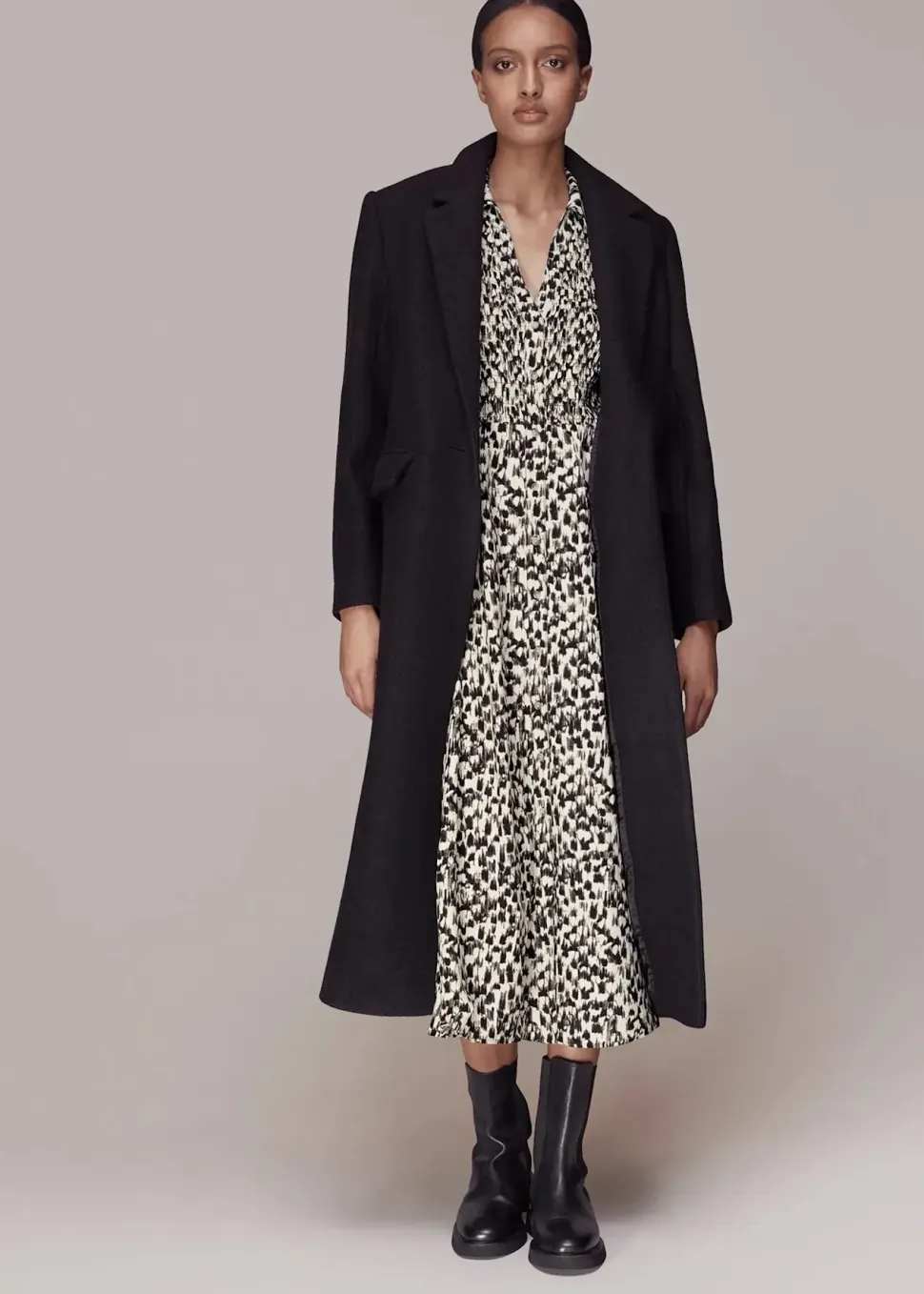 Speeding Squares Shirred Dress-