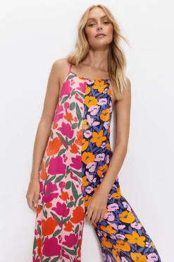 Splice Bright Floral Strappy Jumpsuit