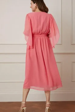 Split Sleeve Wrap Midaxi Dress