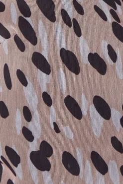 Spot Border Print Belted Shirt Dress