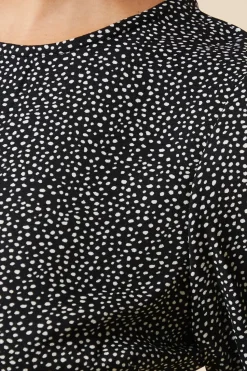 Spot Button Back Tea Blouse