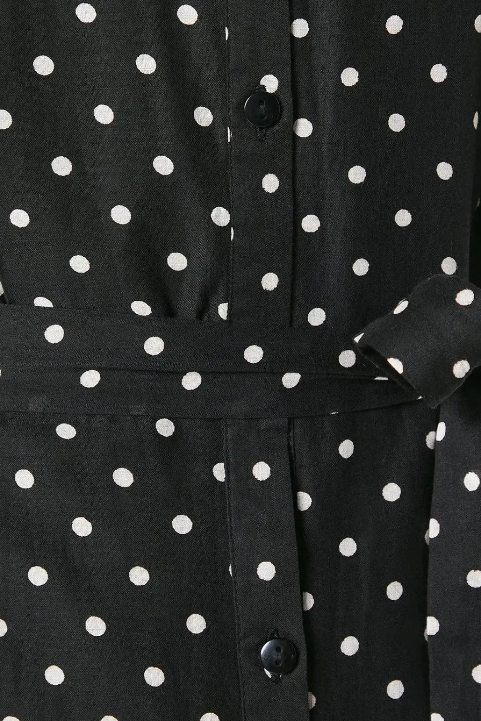 Spot Print Belted Shirt Dress