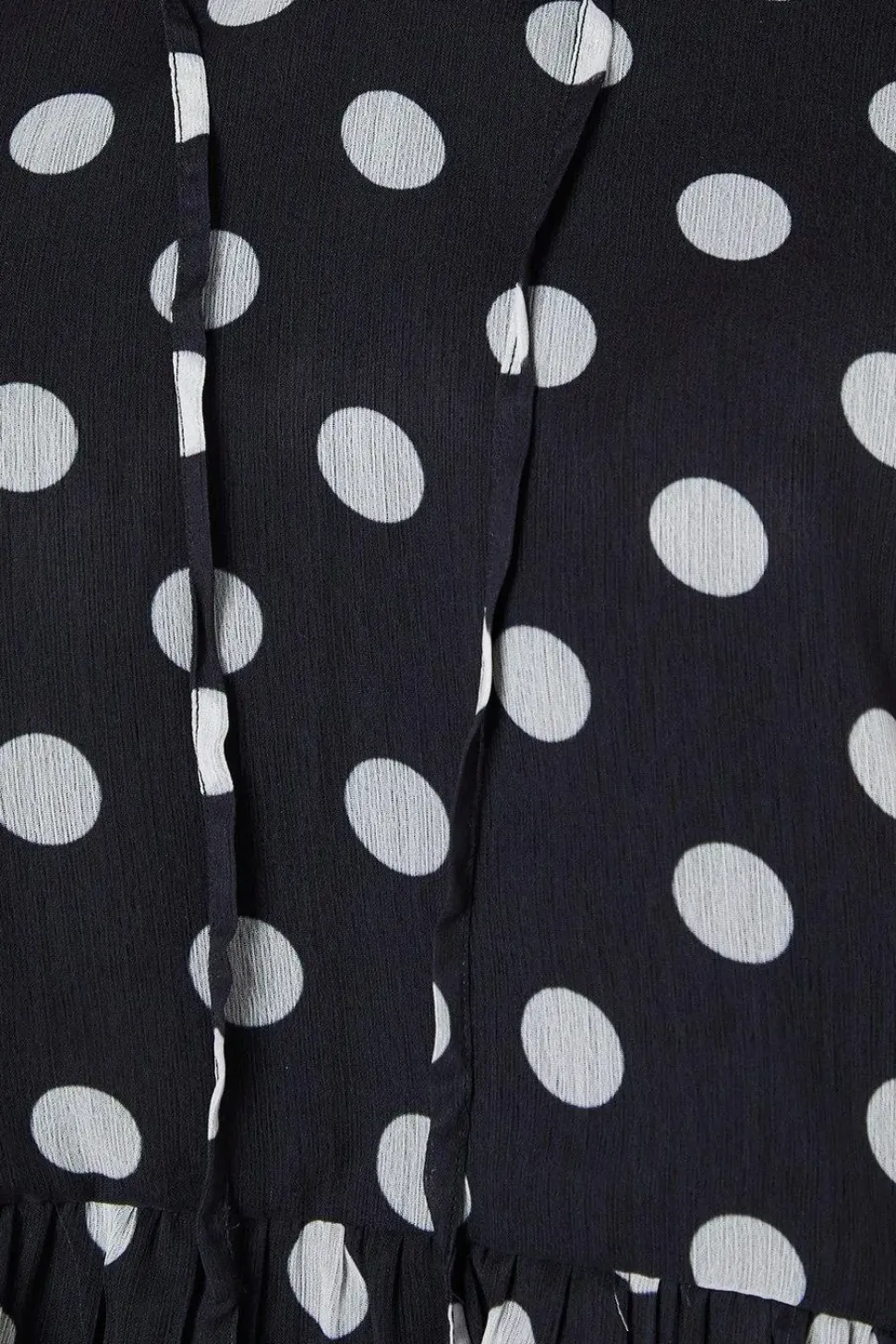 Spot Print Chiffon Ruffle Frill Boho Blouse