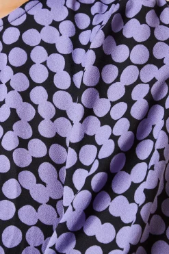Spot Print Empire Long Sleeve Top