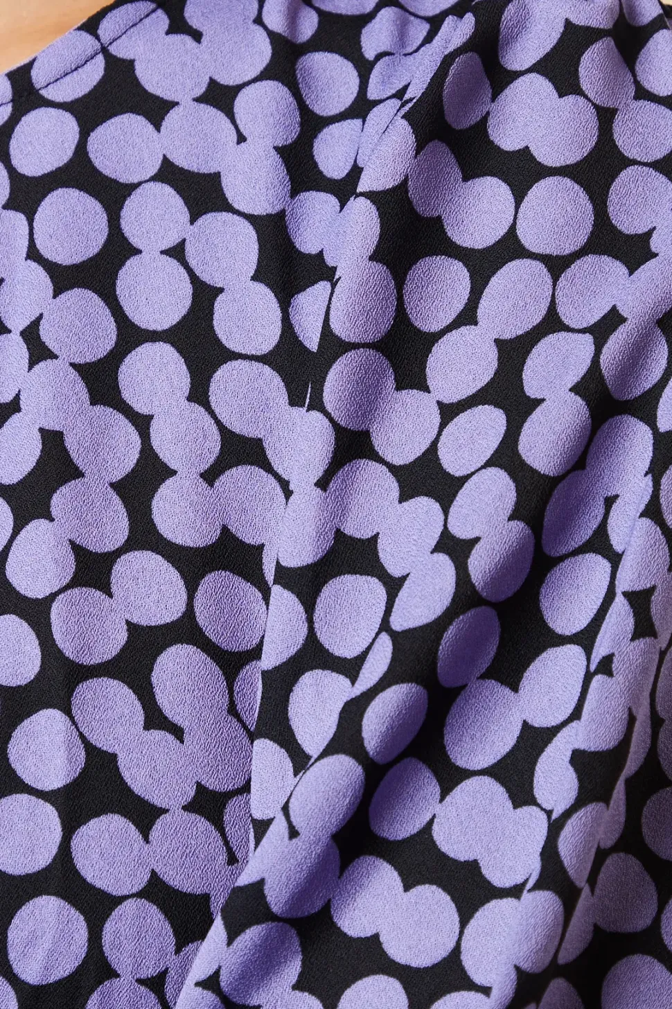 Spot Print Empire Long Sleeve Top
