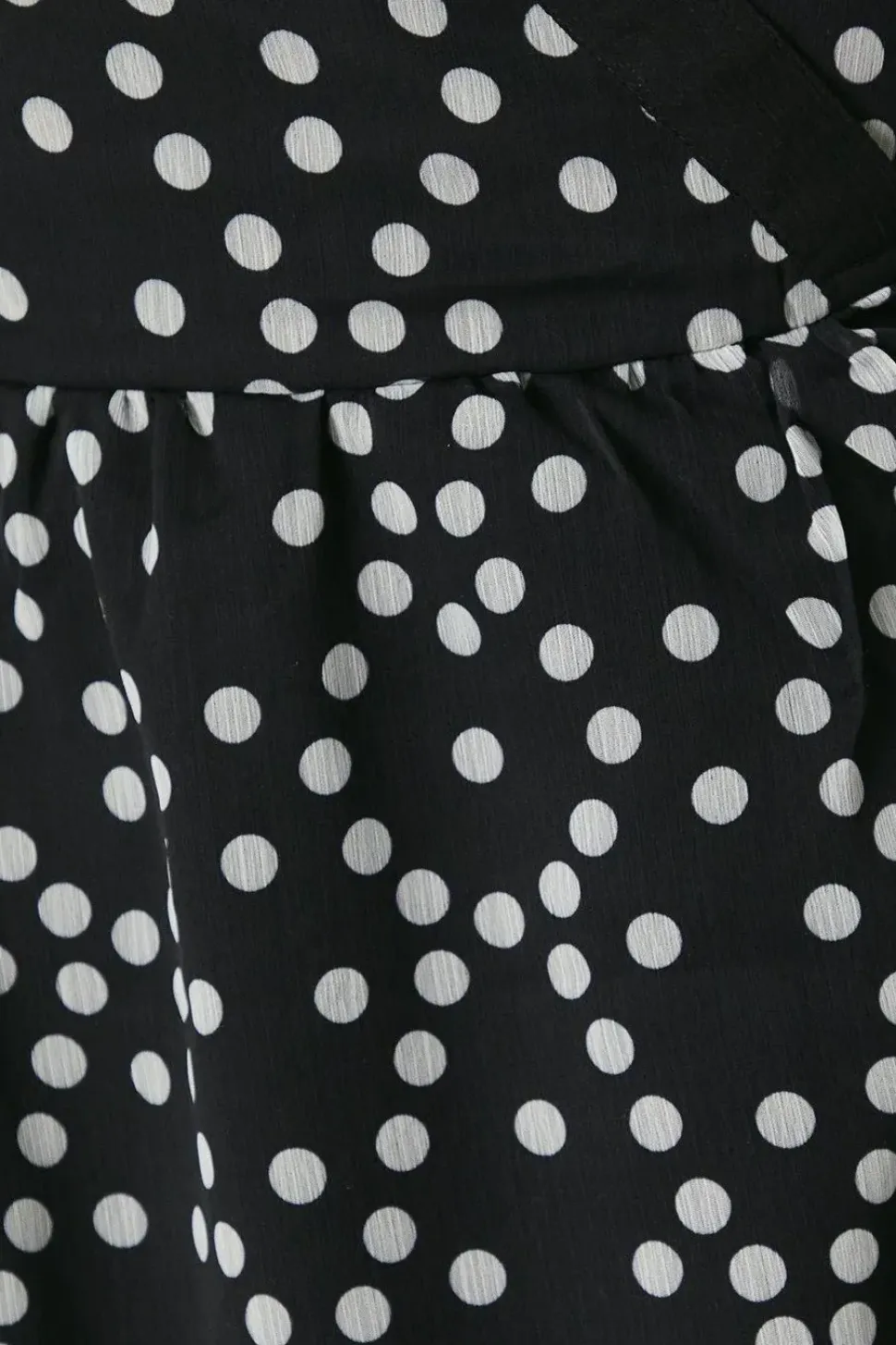 Spot Print Flute Sleeve Wrap Dress