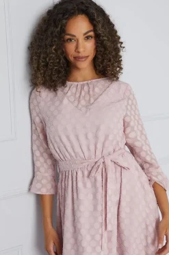 Spot Ruffle Sleeve Midaxi Dress