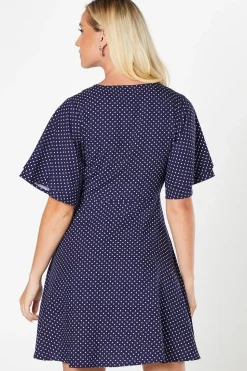 Spot Tie Front Mini Dress