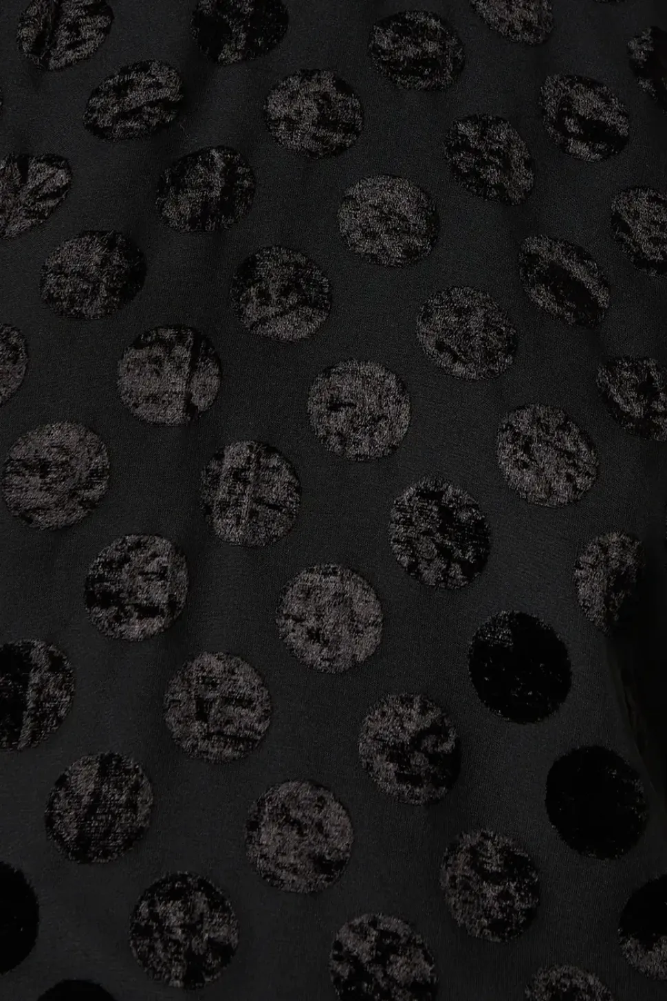 Spot Velvet High Neck Button Detail Blouse