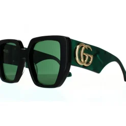 Square Black and Green Swirl Green Sunglasses