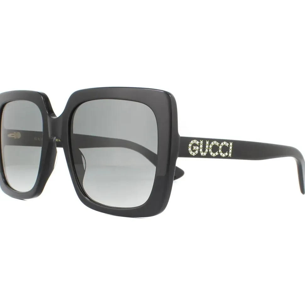 Square Black Green Glitter and Red Green Sunglasses GG0036SN