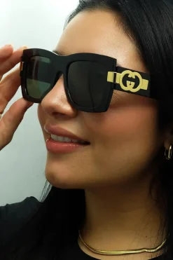 Square Black with Gold Grey GG1688S