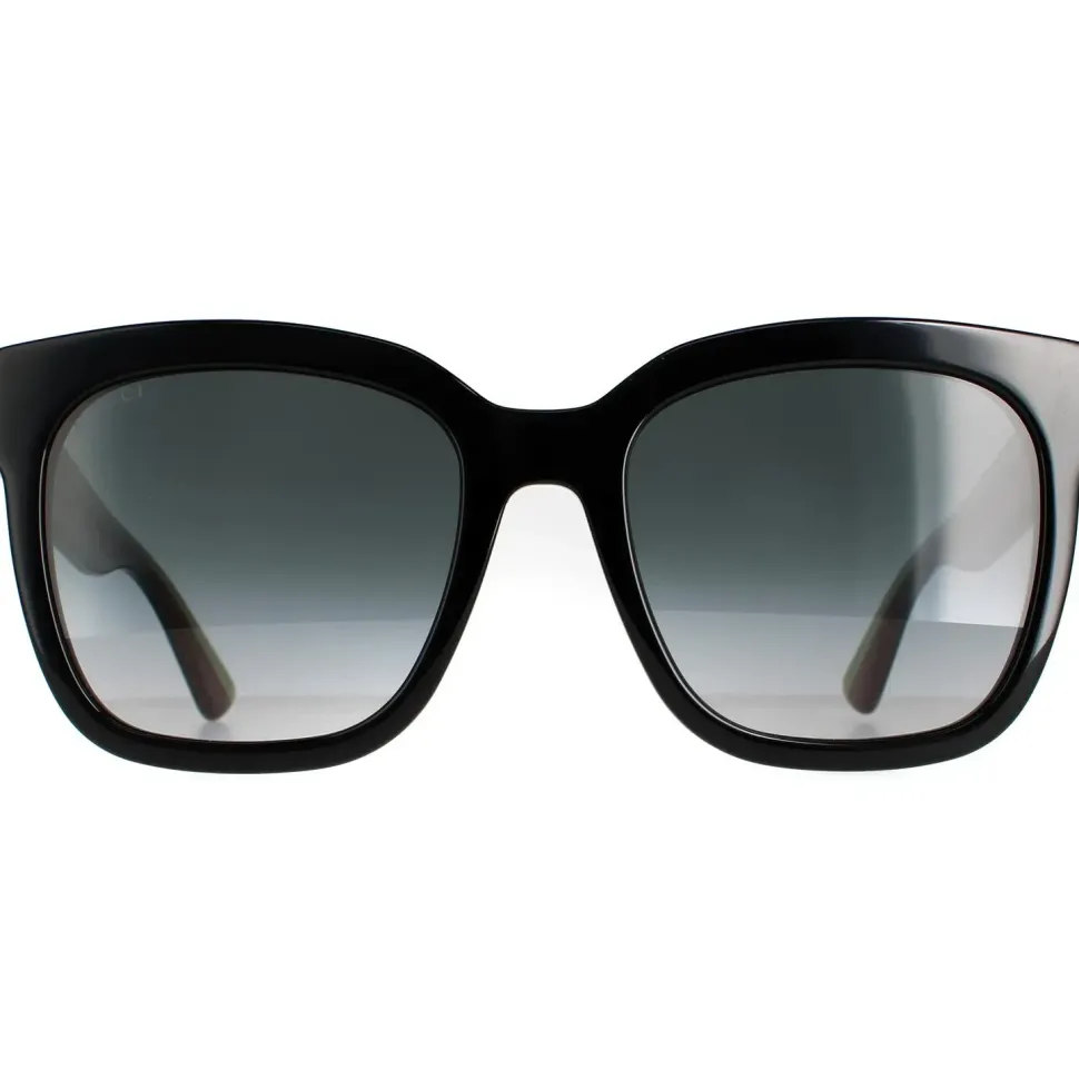 Square Black With Green and Red Glitter Grey Gradient GG0034SN Sunglasses