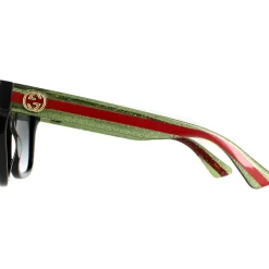 Square Black With Green and Red Glitter Grey Gradient GG0034SN Sunglasses