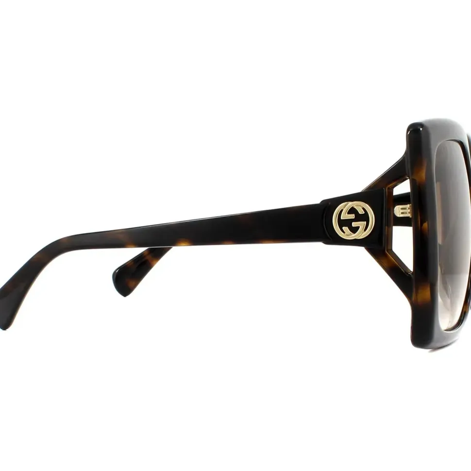 Square Dark Havana Brown Gradient Sunglasses