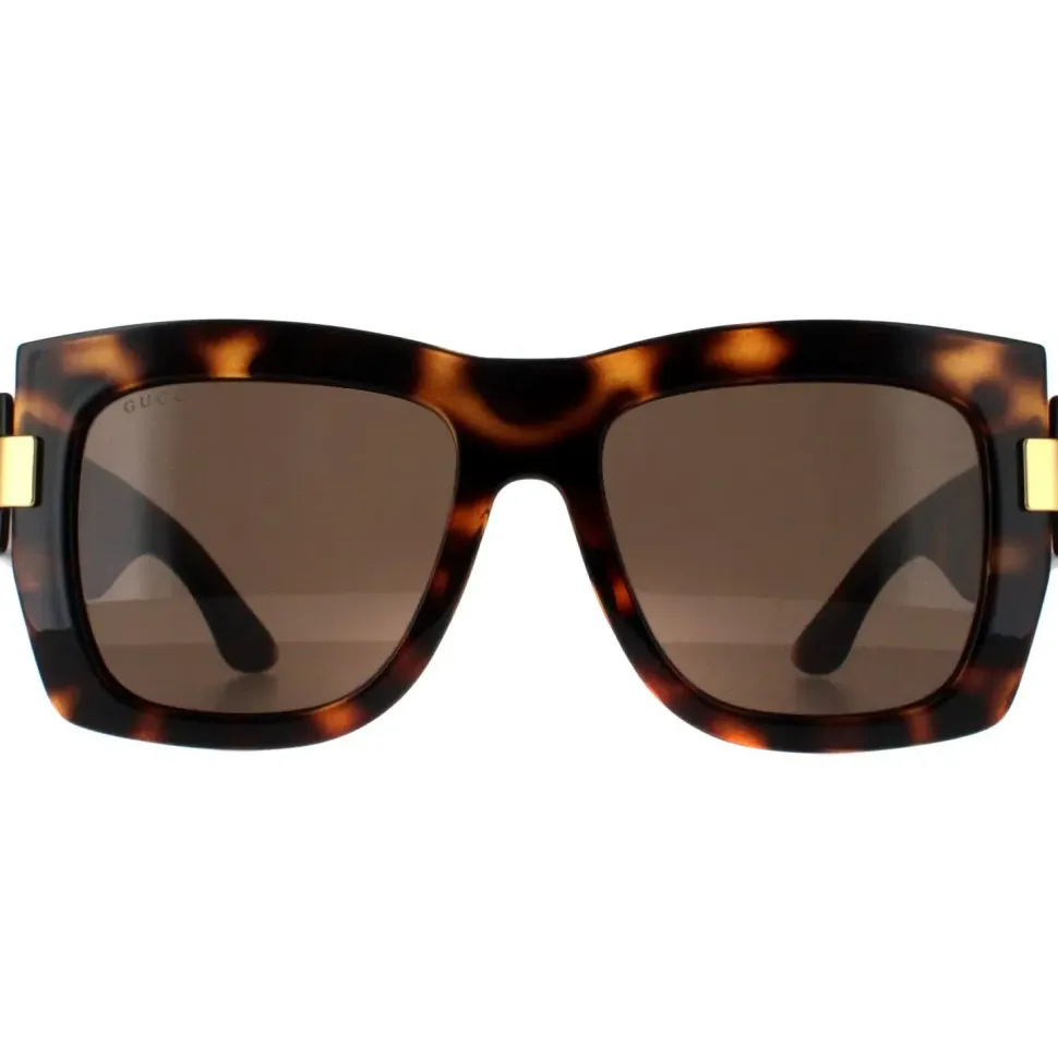 Square Dark Havana with Gold Brown GG1688S