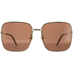 Square Gold Brown Sunglasses