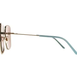 Square Gold Brown Sunglasses