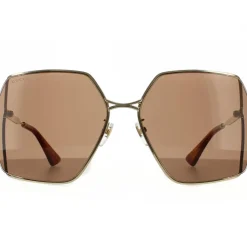 Square Gold Brown Sunglasses