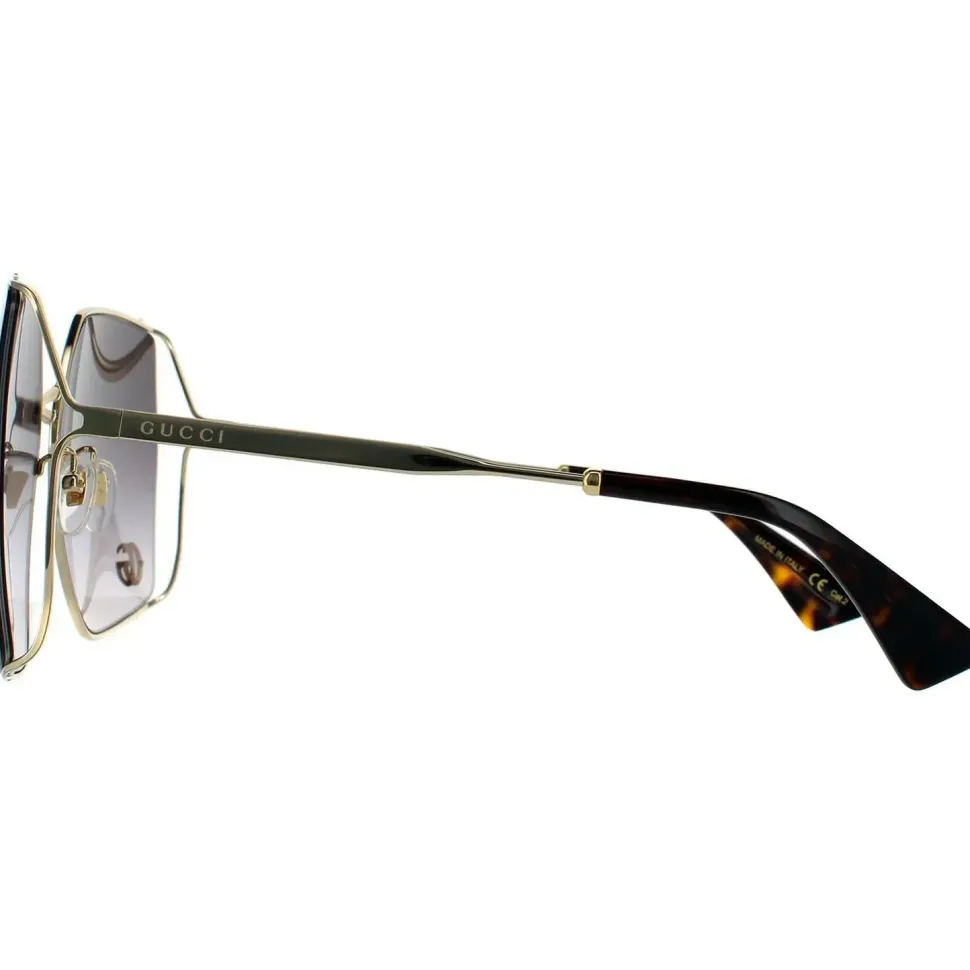 Square Gold Grey Gradient Sunglasses