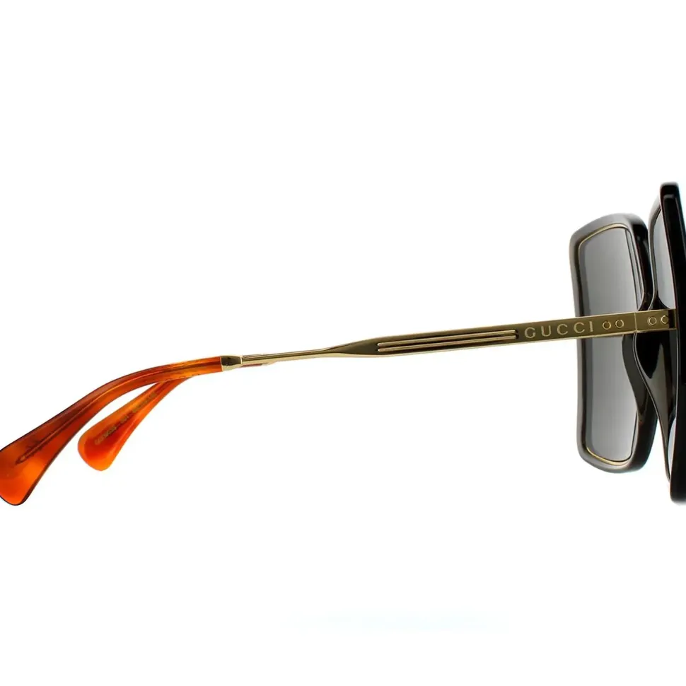 Square Grey Crystal and Gold Grey Sunglasses
