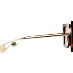 Square Havana and Gold Brown Sunglasses