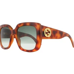 Square Havana Green Sunglasses