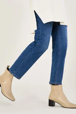Square Toe Leather Chelsea Boots