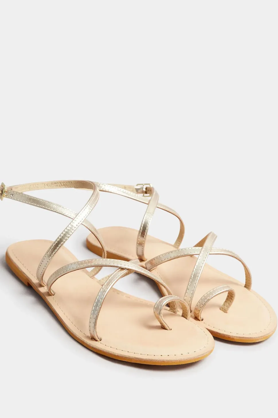 Standard Fit Cross Strap Leather Sandals