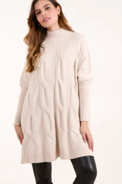 Stand Neck Big Cable Jumper