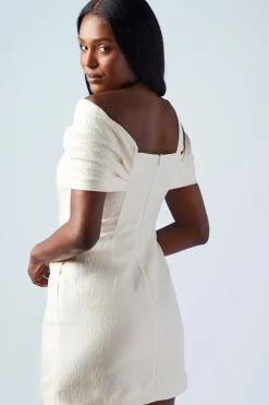 Statement Bow Bardot Bridal Mini Dress