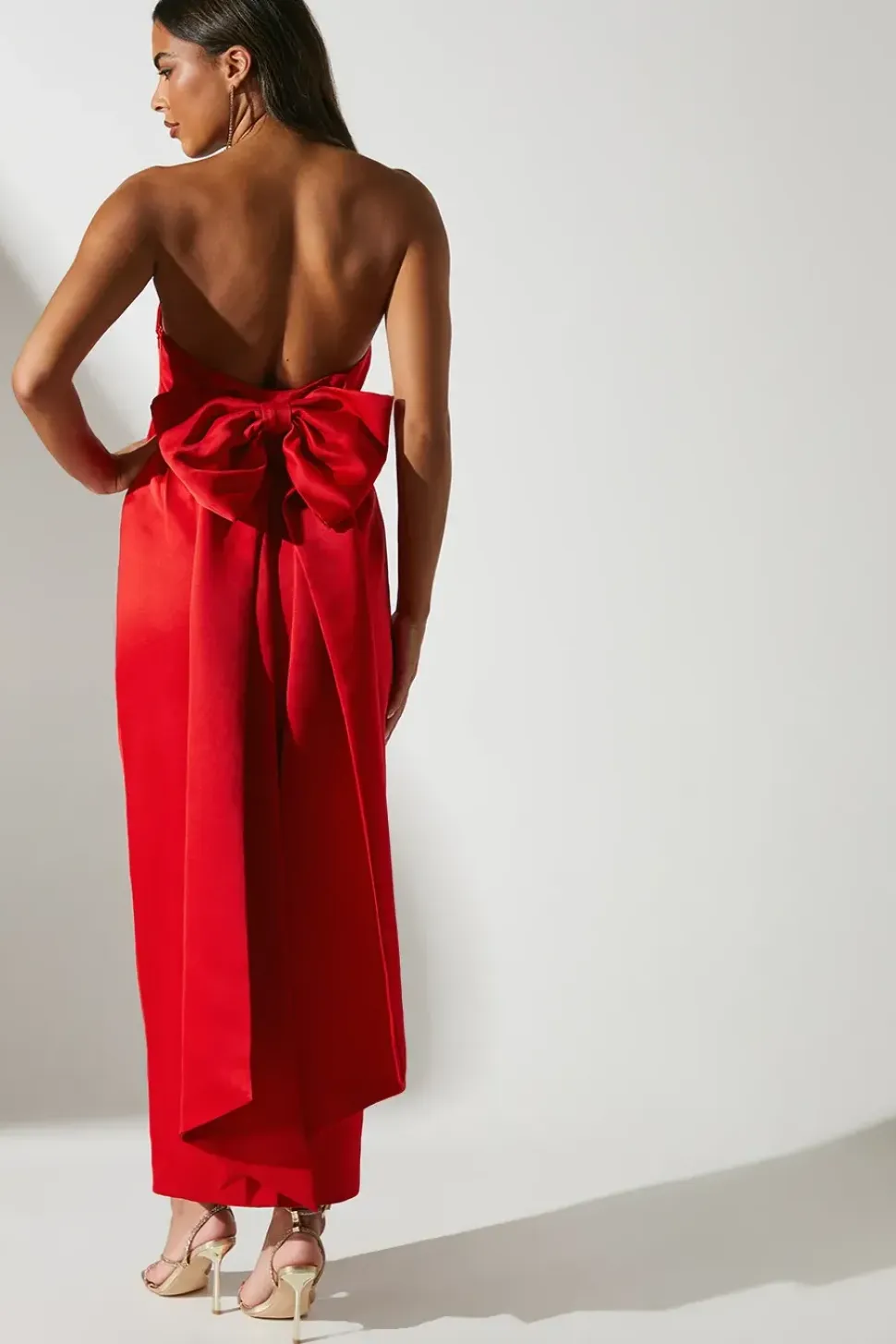 Statement Bow Black Tie Maxi Dress