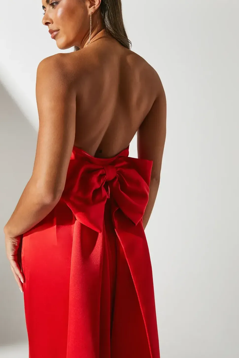 Statement Bow Black Tie Maxi Dress