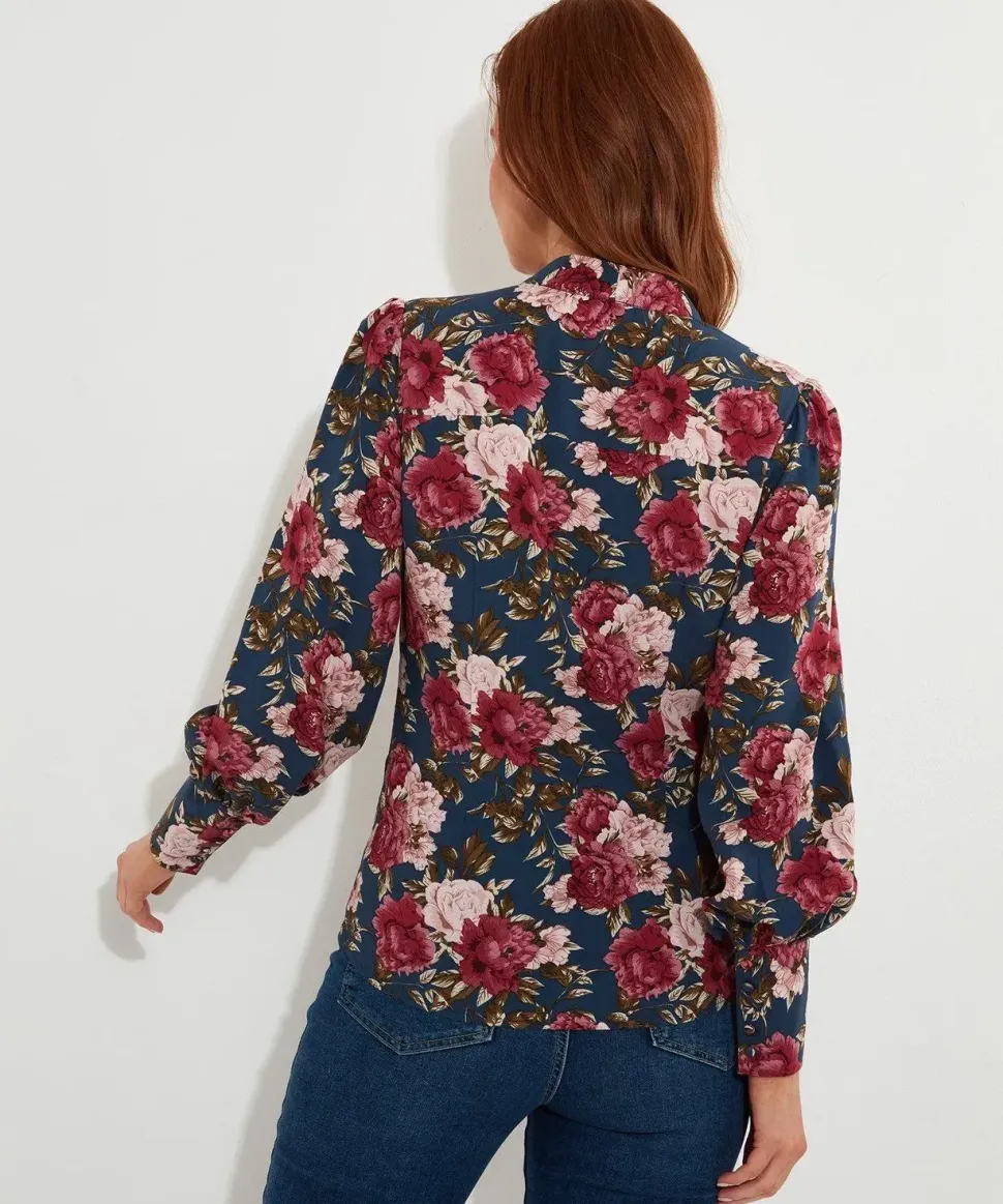 Statement Floral Pussybow Blouse