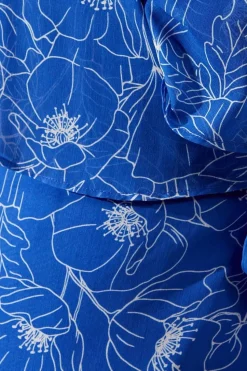 Stencil Floral Cape Sleeve Wrap Dress