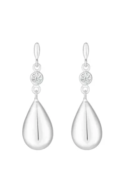 Sterling Silver 925 Besel Polished Drop Earrings