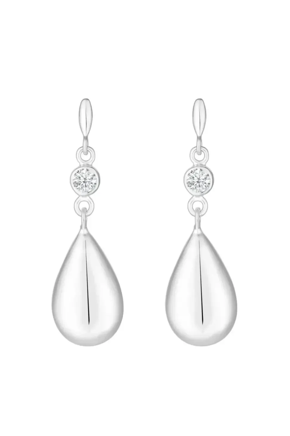 Sterling Silver 925 Besel Polished Drop Earrings