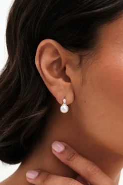 Sterling Silver 925 Cubic Zirconia Fine Cross Stud Earrings