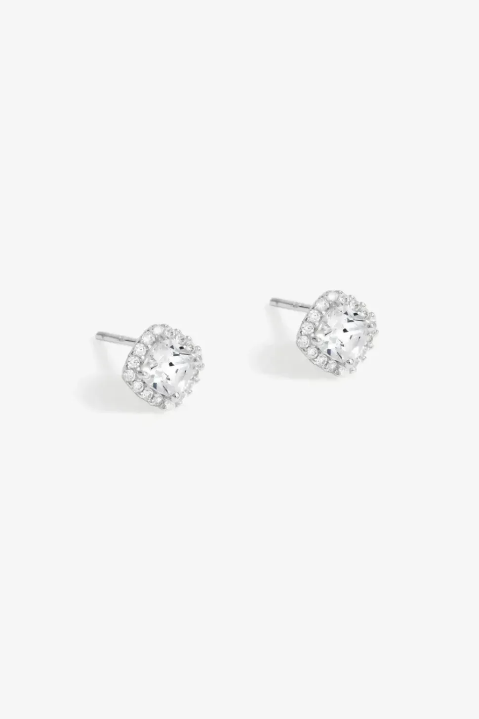 Sterling Silver 925 Cubic Zirconia Halo Earrings