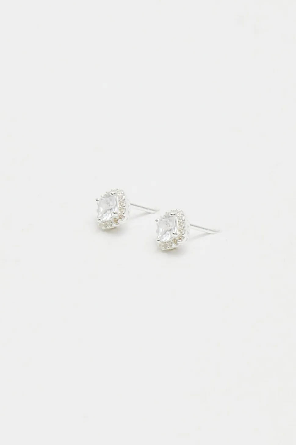 Sterling Silver 925 Cubic Zirconia Halo Earrings