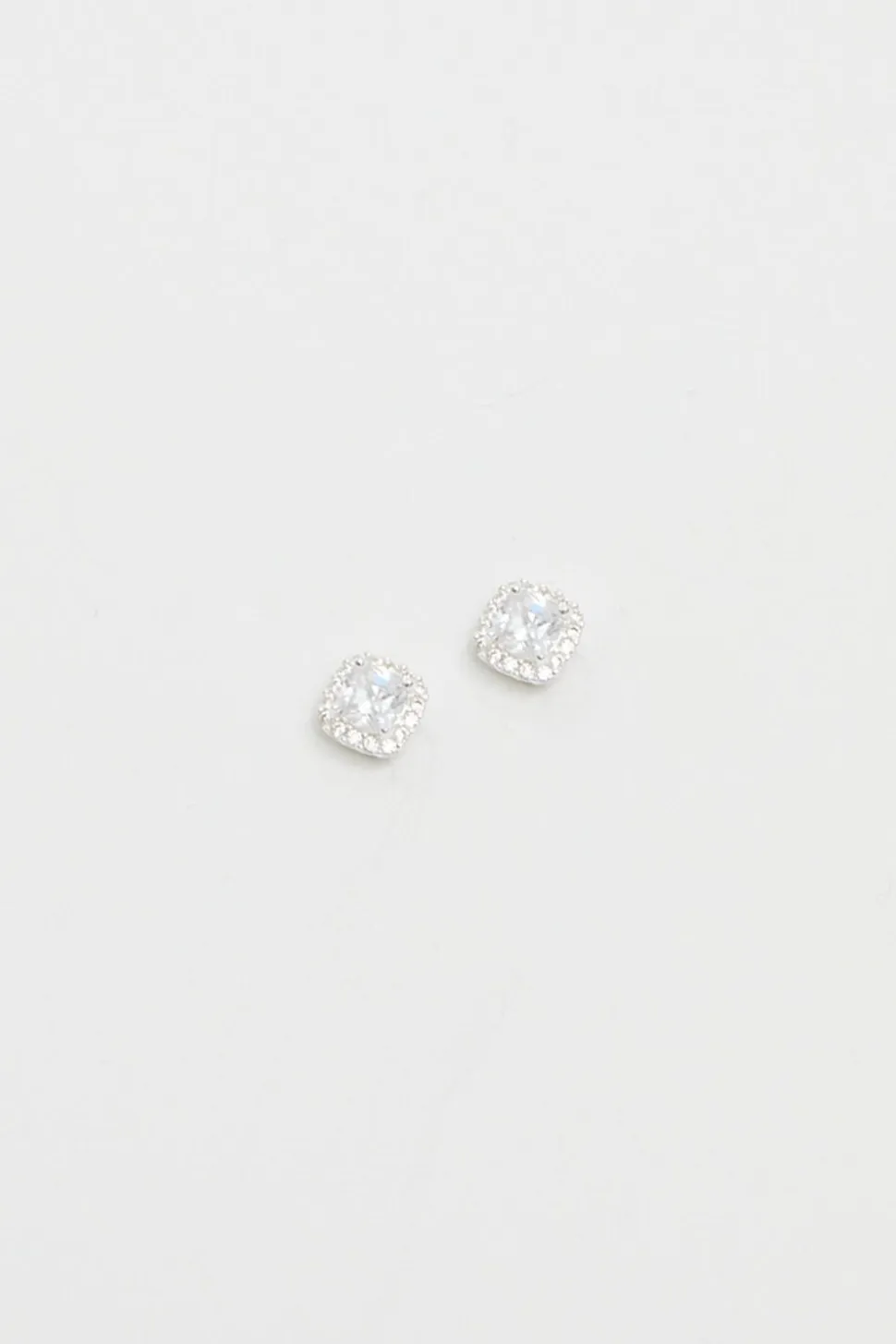 Sterling Silver 925 Cubic Zirconia Halo Earrings