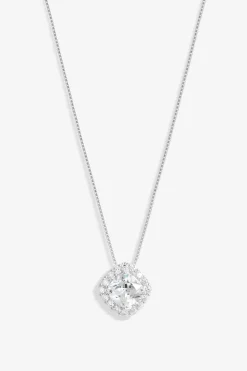 Sterling Silver 925 Cubic Zirconia Halo Pendant