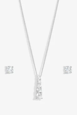 Sterling Silver 925 Cubic Zirconia Halo Pendant