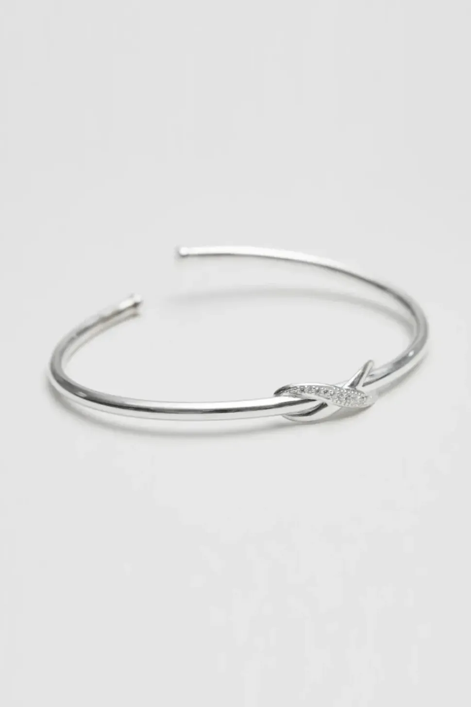 Sterling Silver 925 Cubic Zirconia Infinity Cuff Bracelet