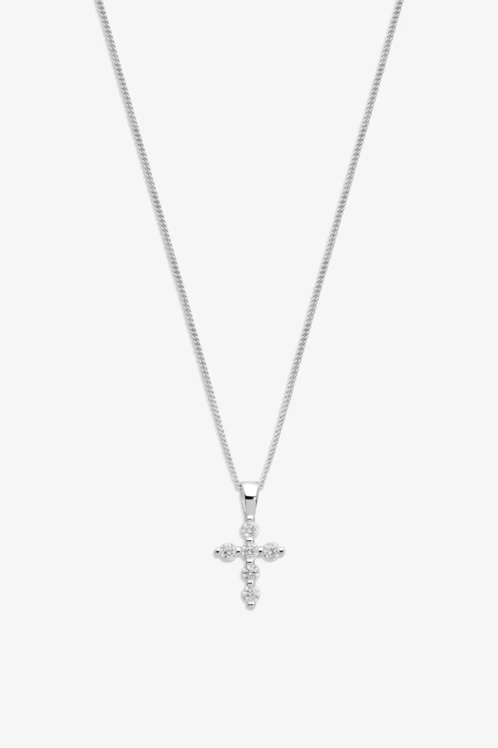 Sterling Silver 925 Cubic Zirconia Mini Cross Pendant