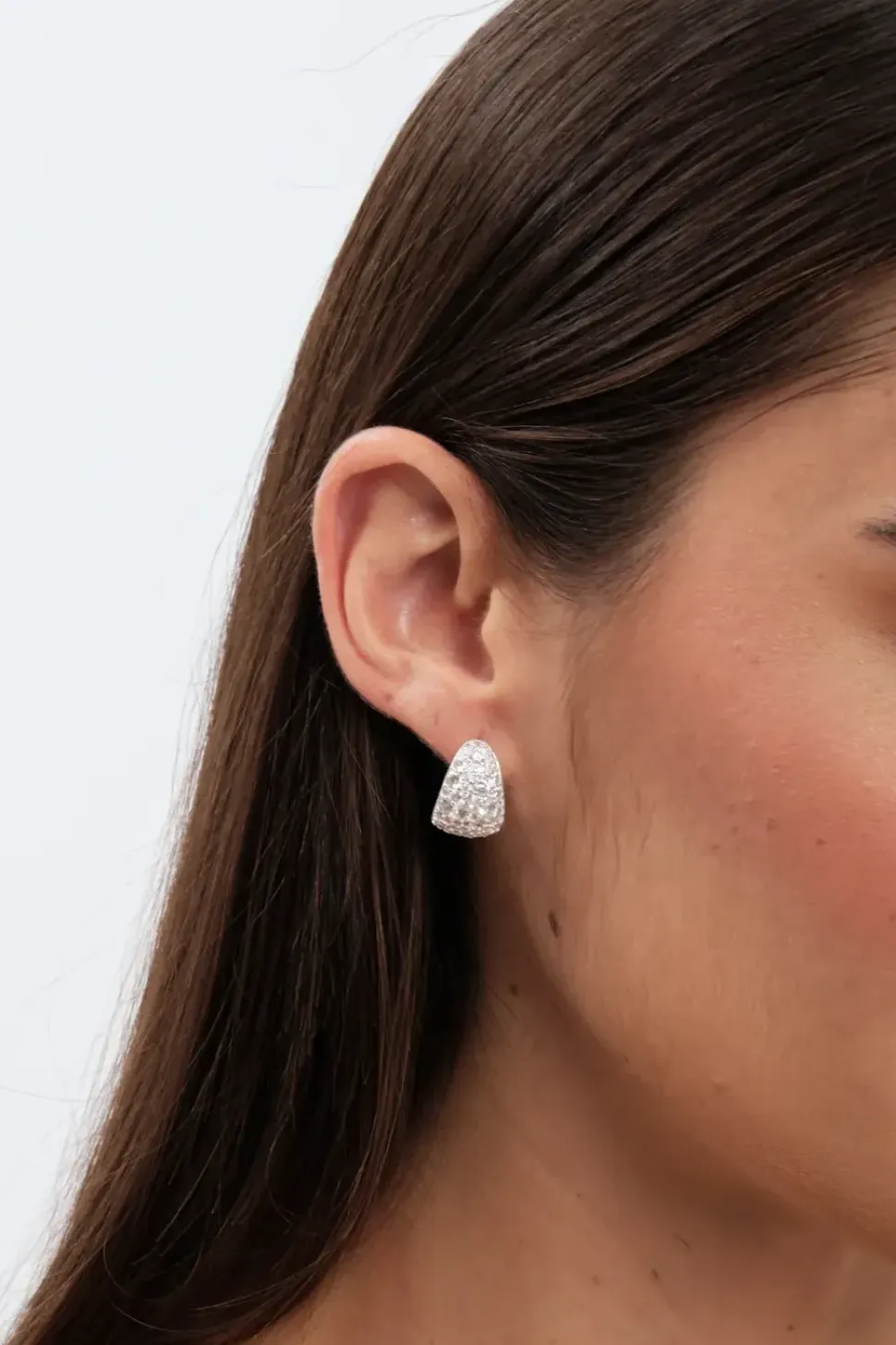 Sterling Silver 925 Cubic Zirconia Pave Pear Set - Gift Boxed