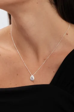 Sterling Silver 925 Cubic Zirconia Pave Pear Set - Gift Boxed
